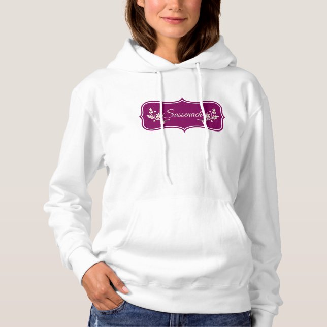 Sassenach lila Logo Hoodie (Vorderseite)