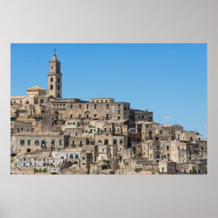 Sassi di Matera Stadt in Italien Poster