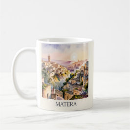 Sassi di Matera Travel Italy Cave City Watercolor Kaffeetasse