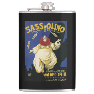 Sassolino Likör als Dessert-Promotion Flachmann