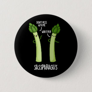 Sassparagus Funny Asparagus Gemüsepuppe Dark BG Button