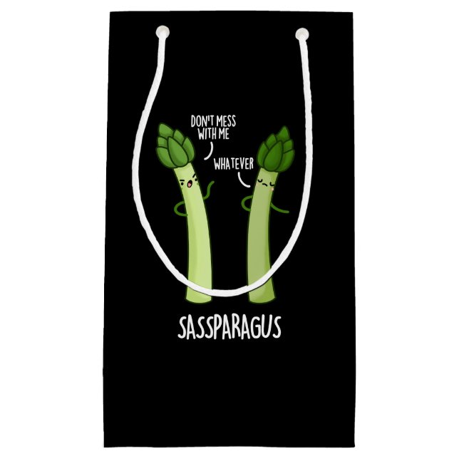 Sassparagus Funny Asparagus Gemüsepuppe Dark BG Kleine Geschenktüte (Vorderseite)