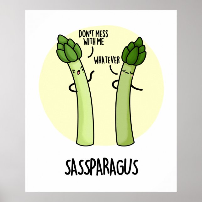 Sassparagus Funny Asparagus Gemüsepuppe Poster (Vorne)