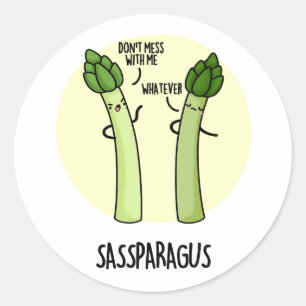 Sassparagus Funny Asparagus Gemüsepuppe Runder Aufkleber