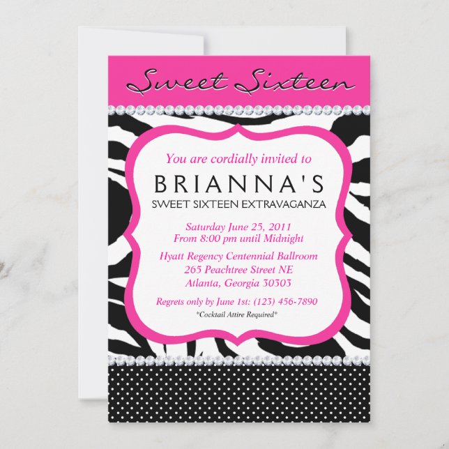 Sassy 16 . Geburtstag Einladung (Vorderseite)