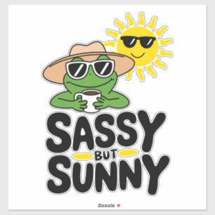 Sassy aber Sunny Frog Design - Funny Summer Aufkleber