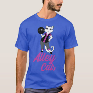 Sassy Alley Cat Bowling Team Backside Print Girls T-Shirt