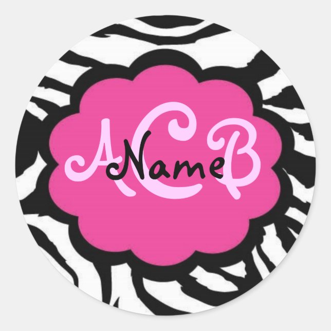 Sassy Black and Pink Zebra Sticker (Vorderseite)
