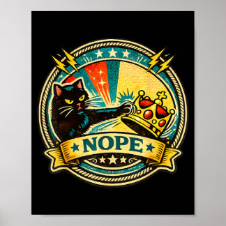 Sassy Black Cat Grafik mit Nope Attitüde für Katze Poster