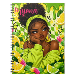 Sassy Black Girl Notizbuch, Afro Puff Girl Journal Notizblock