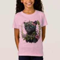 Sassy Black Panther Girl's T - Shirt