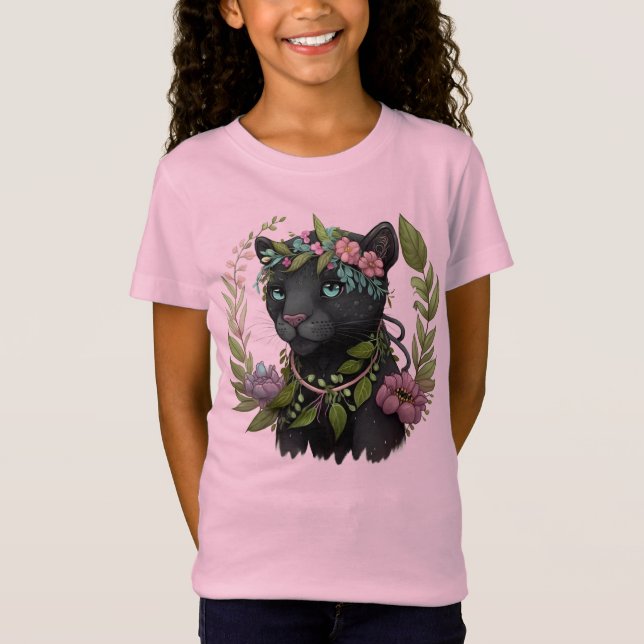 Sassy Black Panther Girl's T - Shirt (Vorderseite)