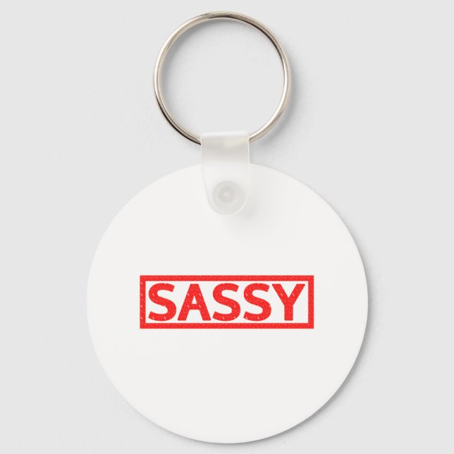 Sassy Briefmarke Schlüsselanhänger (Vorderseite)