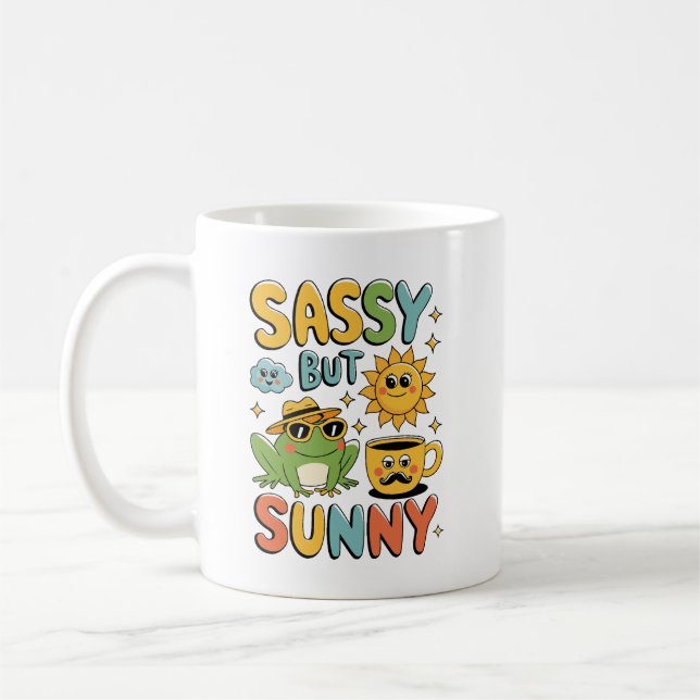 Sassy but Sunny - Funny Frosch Sommer Kaffeetasse (Links)