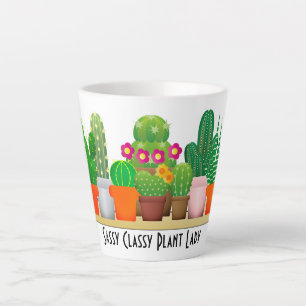 Sassy Cactus Pflanze Lady Watercolor Milchtasse
