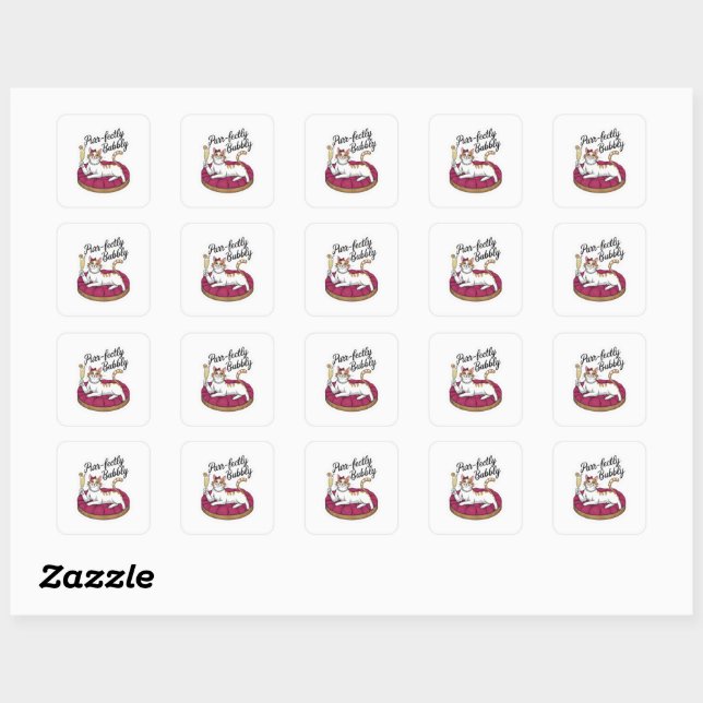 Sassy Cat Cocktail Sticker (Blatt)