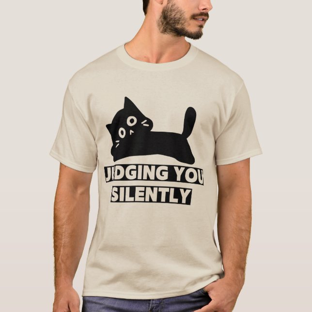 Sassy Cat Peeking T - Shirt - Ideal für Katzen-Lie (Vorderseite)