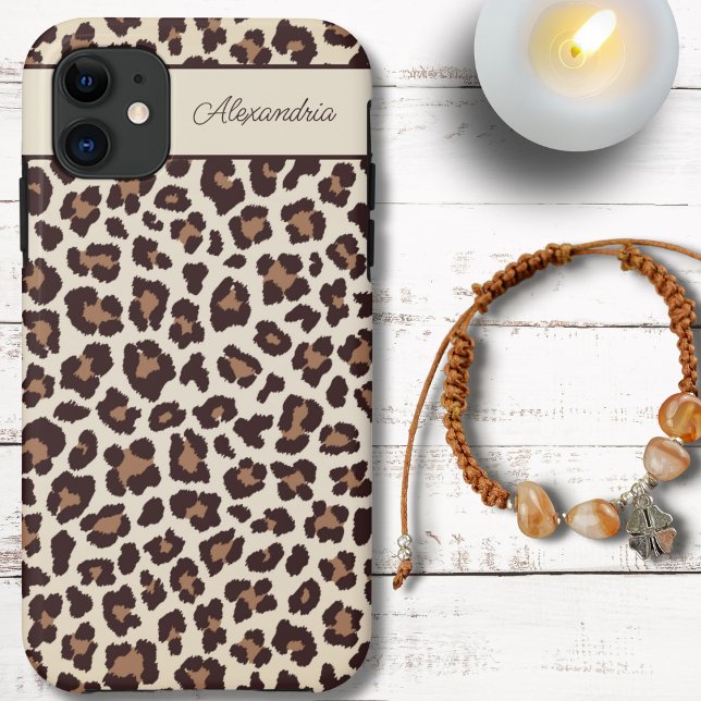 Sassy Cheetah Print Monogram Case-Mate iPhone Hülle (Von Creator hochgeladen)