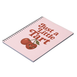 Sassy Cherry Just a Little Tart Retro Rot und Rosa Notizblock