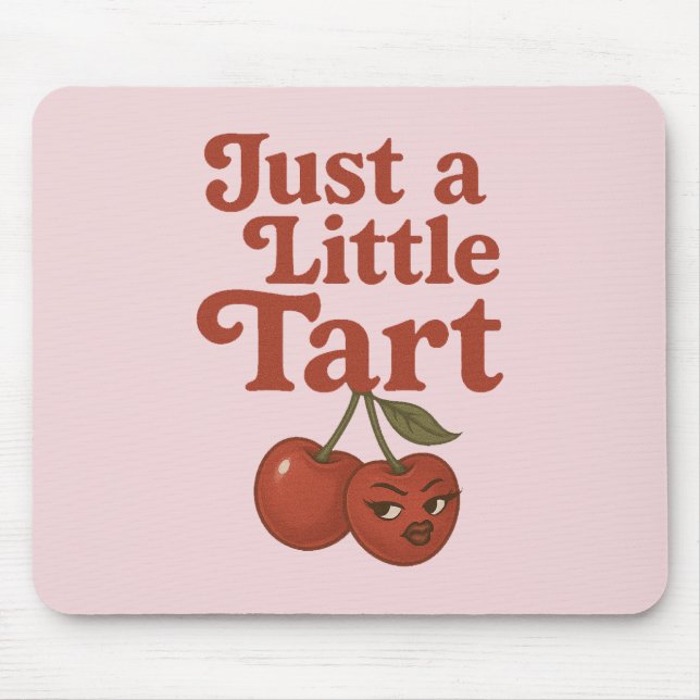 Sassy Cherry nur ein kleines Tart Retro Rot & Pink Mousepad (Vorne)