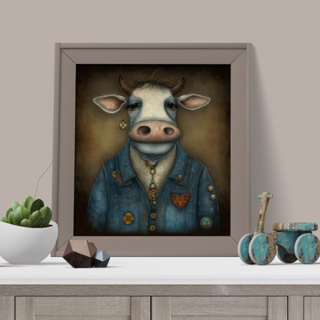 Sassy Cow Threads - Funny Cow in einem Kostüm Poster (Von Creator hochgeladen)