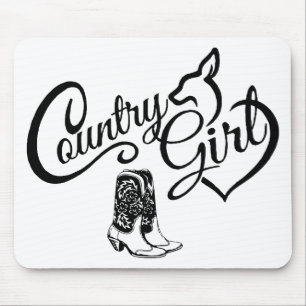 Sassy Cowgirl Princess Country Horse Line Tanz Mousepad