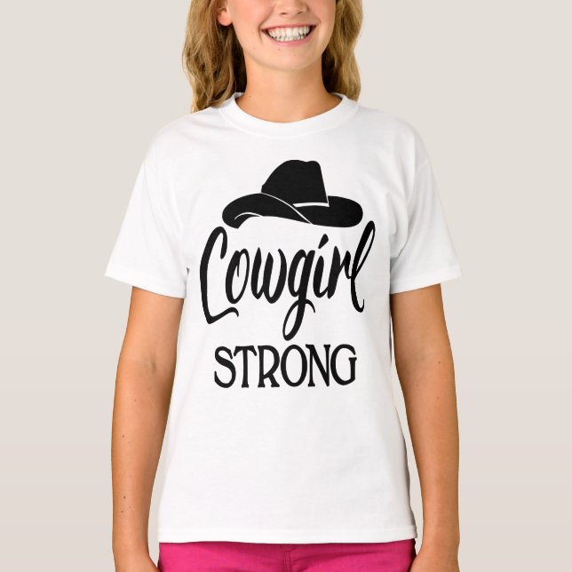 Sassy Cowgirl Strong Cowboy Hat Line Dancing Rodeo T-Shirt (Vorderseite)