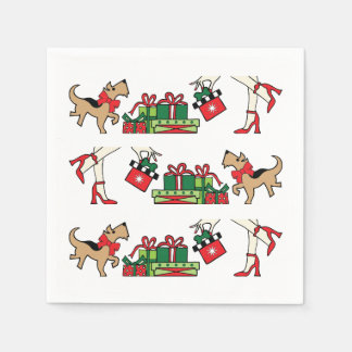 Sassy Dog 3 Row Holiday Paper Napkin Serviette