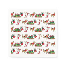 Sassy Dog Holiday Paper Napkins, Standard Cocktail