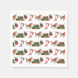Sassy Dog Holiday Paper Napkins, Standard Cocktail Serviette
