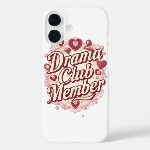 Sassy "Dramaclub-Mitglied" mit Herzen iPhone 16 Hülle
