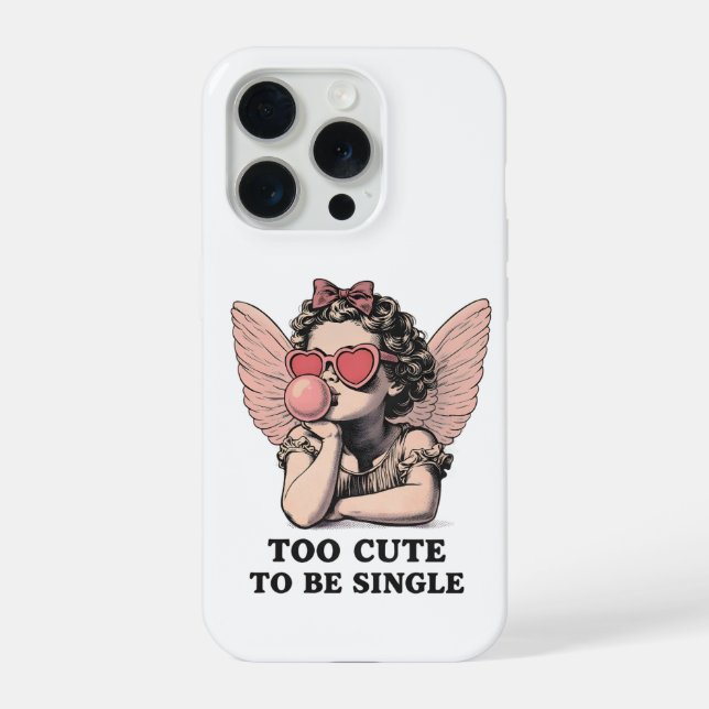 Sassy Dreamscape Cherub – "Too Cute To Be Single" iPhone Hülle (Rückseite)
