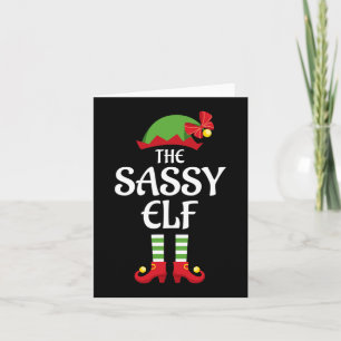 Sassy Elf Family Matching Group Weihnachten Karte