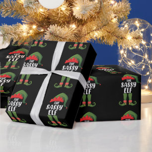 Sassy Elf Passende Familien Gruppen Weihnachtsfeie Geschenkpapier