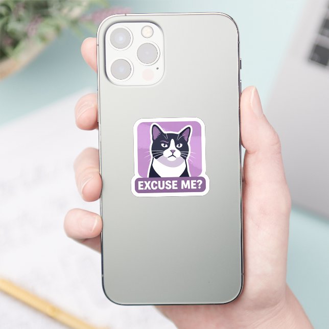 Sassy 'Entschuldigung?' Smoking Cat  Aufkleber (Telefon)