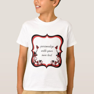 Sassy Floral Frame Girl's Shirt, rot T-Shirt