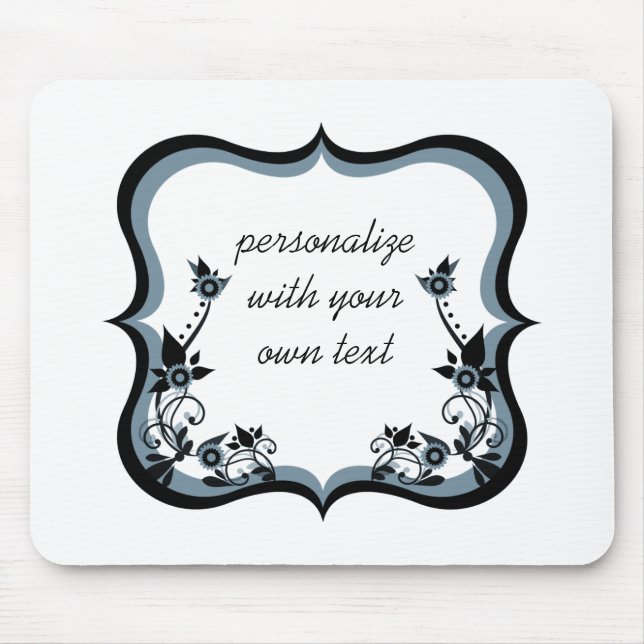 Sassy floral Frame Mousepad, Dunkle Periwinkle Mousepad (Vorne)