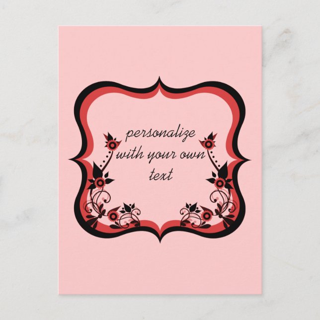 Sassy floral Frame Postcard, rot Postkarte (Vorderseite)