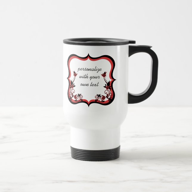 Sassy Floral Frame Tasse, rot Reisebecher (Rechts)