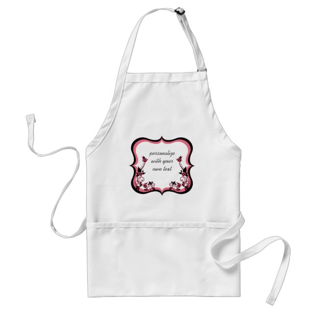 Sassy florale Rahmen Schürze, rosa Schürze (Vorne)