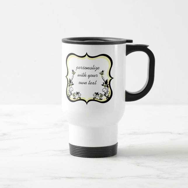 Sassy florale Rahmen Tasse, hellgelb Reisebecher (Rechts)