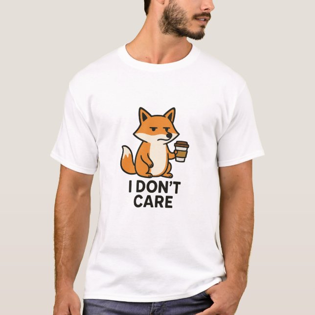 Sassy Fox with Coffee Mug T-Shirt (Vorderseite)