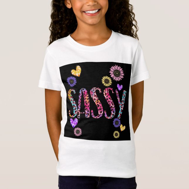 Sassy Fun Colorful Girls Thema T-Shirt (Vorderseite)