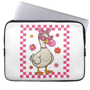 Sassy Gans mit Bubblegum Laptopschutzhülle