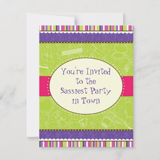 Sassy Girl Geburtstagsparty Einladung (Vorderseite)