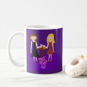 Sassy Girls Night Out Spaß Koketter Cartoon T - Sh Kaffeetasse