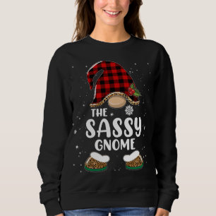 Sassy Gnome Buffalo Kariert Matching Family Christ Sweatshirt