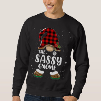 Sassy Gnome Buffalo Kariert Matching Family Christ Sweatshirt