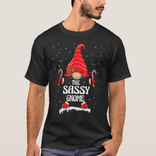 Sassy Gnome Buffalo Kariert Matching Family Christ T-Shirt