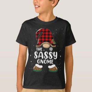 Sassy Gnome Buffalo Kariert Matching Family Christ T-Shirt